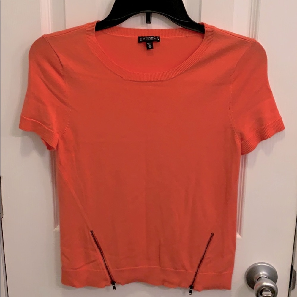 Express Salmon Pink Short Sleeve Sweater 🍣🍧